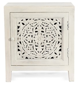 Mesa de Noche Moderna y Versátil de Madera Tallada a Mano, Mueble de Almacenamiento para Dormitorio, Sala de Estar, Comedor, Hogar, Bar, Hotel, Apartamentos - Product Image 1