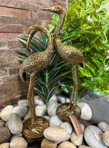 AK Brass Love Birds Estatua Escultura de mesa de metal en oro Acabado antiguo Juego de 2 artículos de lujo para decoración de hotel/decoración del hogar - Product Image 2