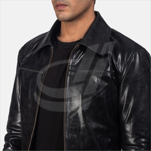 Produit le plus vendu en 2023 Veste en cuir haut de gamme Meilleure veste en cuir slim pour homme pour l'hiver Design personnalisé - Product Image 3