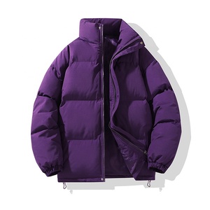 Chaqueta acolchada de Invierno para mujer de alta calidad, abrigo de estilo bombardero de poliéster impermeable acolchado grueso, patrón sólido, cálido y transpirable - Product Image 3