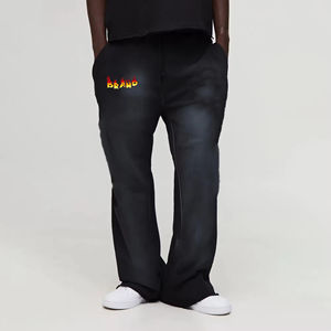 กางเกงสเวตเตอร์ทรงแบ็กกี้ขาทรงหลวมวินเทจระบายอากาศได้ดีเป็นมิตรกับสิ่งแวดล้อมไซส์ใหญ่พิเศษเอวสูง - Product Image 1