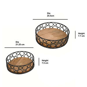 Diseño de anillo moderno, bandeja de servicio de madera redonda con acabado negro, tamaño personalizado, aperitivos de té, plato para beber, superficie lisa, Mesa para el hogar - Product Image 4