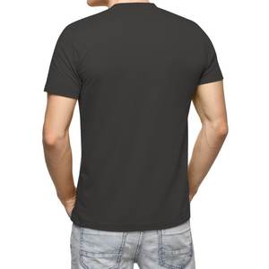 Camiseta de manga corta con cuello redondo para hombre Camiseta de algodón liso sólido Tamaño grande y alto disponible - Product Image 3