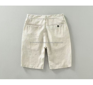 3XL 100% Lino Fábrica de China Pantalones de verano de alta calidad Pantalones cortos de vacaciones cómodos informales para hombres Pantalones cortos lisos de vocación informal para hombres - Product Image 2