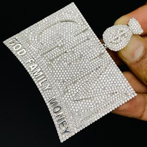 Colgante de Letra Personalizada con Diamantes Naturales Redondos de Corte Brillante, Chapado en Oro de 10K, Estilo Hip Hop, Joyería Unisex - Product Image 5
