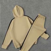 Chándal de algodón para hombre de tela suave de alta calidad personalizado pantalones y Sudadera con capucha conjunto de 2 piezas chándales para hombre - Product Image 2