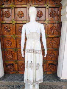 Vestido Largo Casual sin Mangas con Cuello en V, Estilo Bohemio, Tejido 100% Algodón, Cintura Natural, Transpirable, Ecológico y Lavable para Mujer - Product Image 2