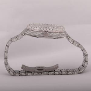 Reloj mecánico con estilo de diamante de moissanita de acero inoxidable Hip Hop con diseño especial personalizado para hombres - Product Image 5