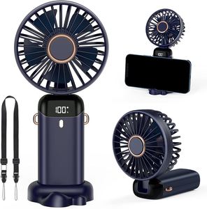 Ventilateur portable rechargeable en plastique, pliable, mini, avec affichage LED, clip pour téléphone, multi-vitesses, pour événements en extérieur - Product Image 1