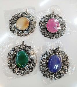 Nuevo colgante de cuentas de piedra de ágata de joyería personalizada Bohemia con hilo de trabajo para regalar cantidad a granel disponible - Product Image 2