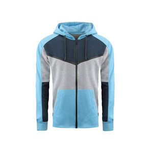 Half Sky & White Hoodies Set Custom Logo 100% Cotton Heavyweight High quality custom 100% cotton pullover gym Crop top Hoodie - Product Image 2