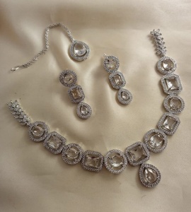 Collier artificiel indien pakistanais mariée fiançailles mariage femmes fête bijoux vente en gros personnalisé Antique plaqué or - Product Image 2