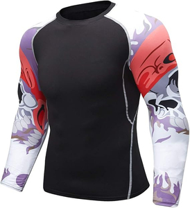 T-shirt de compression athlétique pour homme avec technologie de soutien musculaire, séchage rapide, absorption de la transpiration et tissu confortable à haute élasticité - Product Image 2