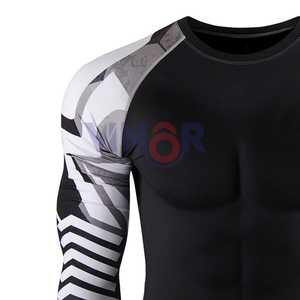 Precio razonable Color sólido hombres Rash Guard 2025 nueva llegada diseño personalizado Material transpirable hombres Rash Guards personalizado - Product Image 5