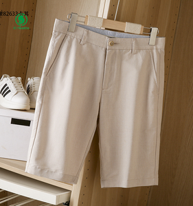 กางเกงขาสั้นผ้าชิโนสำหรับผู้ชายกางเกงขาสั้นผ้าฝ้ายแบบลำลองฤดูร้อนมีกระดุมปิดและกระเป๋าข้าง - Product Image 1