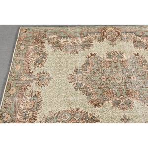 Tradicional verde Beige 6,5X10,1 pies lana Aubusson diseño sala de estar alfombra Patchwork rectángulo turco alfombra látex para adolescentes - Product Image 3