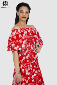 Precioso vestido informal de verano para mujer, largo, maxi, con hombros descubiertos, estampado floral, informal para todos los días, para el 2017 - Product Image 3
