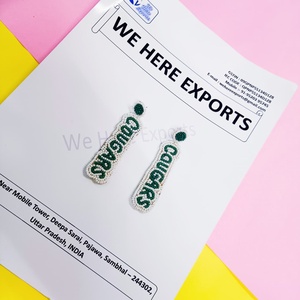 ต่างหูลูกปัดทำด้วยมือแบบคู่กับคูการ์เครื่องประดับลูกปัดที่มีสไตล์เครื่องประดับที่ทันสมัยน้ำหนักเบาเครื่องประดับสำหรับผู้หญิงของขวัญ - Product Image 3