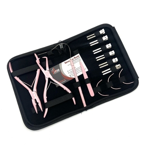Kit de herramientas de extensión de cabello de microanillo de silicona Rosa Suave alicates de eliminación de aplicador de microcuentas de acero inoxidable personalizados al por mayor - Product Image 2