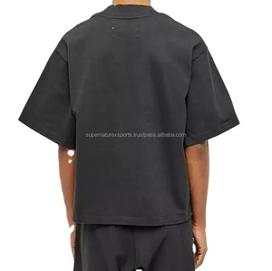 Haute qualité 260gsm recadrée boîte fit t-shirt T-shirts vierges en gros Boxy Fit surdimensionné goutte épaule t-shirt du pakistan - Product Image 3