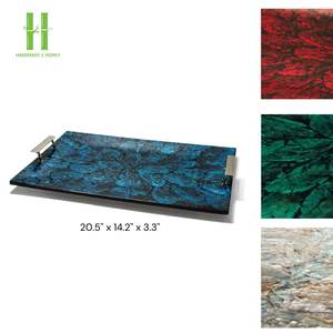 Meilleur choix Nacre Plateau de bain Plaques de présentation OEM Variété de modèles Plateau de service personnalisé pour le Ramadan - Product Image 6