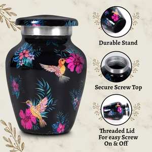 Mini urnas de colibrí para cenizas humanas, pequeñas urnas de recuerdo para mujer, pequeñas urnas decorativas para funerales, 3 pulgadas, 1 unidad - Product Image 3