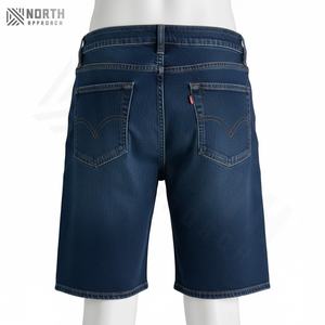 กางเกงยีนส์ขาสั้นผู้ชายแฟชั่นคุณภาพดี ขายดี ระบายอากาศได้ดี ผ้าแคนวาส สไตล์ลำลอง สีน้ำเงิน แห้งเร็ว มีเชือกผูก ปรับแต่งได้ - Product Image 2