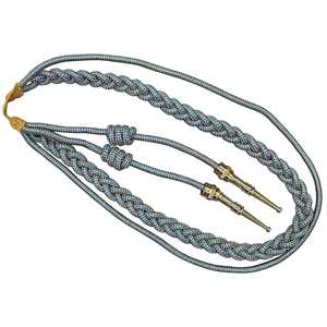 Rouge et or néerlandais, pointes dorées. Aiguillettes torsadées à trois brins à haute ténacité côté droit, fil d'or, fil de bullion vert - Product Image 5