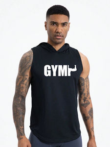 Men's Hooded <b>Sleeveless</b> Fleece Zipper-Up <b>Hoodie</b> 100% Cotton Summer Casual Quick Dry & Breathable Muscle Fit - Product Image 2