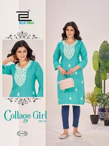 El rayón Kurti más demandado de Maruti Fashion con trabajo de bordado y corte lateral, ropa india y pakistaní - Product Image 3