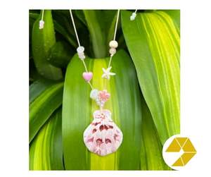 Collar de concha marina Gargantilla de perlas Pulsera de estrella de mar Verano costero Collar de concha marina hecho a mano Perla tropical Joyería de estrella de mar - Product Image 1