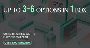 Promade lashes 1200 <b>fans</b> perfect spread top narrow pointy base lash wholesale with packaging custom logo - Product Image 5