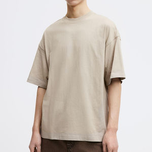 Camisetas de ajuste relajado de algodón de 200gsm duraderas superventas de alta calidad para hombres, camisetas de patrón sólido de colores personalizados teñidos lisos - Product Image 5