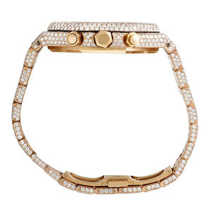 Montre VVS Moissanite Bust Down haut de gamme, entièrement sertie de pierres, en acier inoxydable, mouvement à quartz, verre traité, bijoux de luxe hip-hop pour hommes - Product Image 5