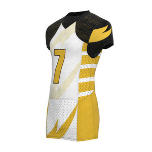Men American Football Uniform Set V <b>Neck</b> Short Sleeve Custom Sublimation Print <b>Padded</b> Jersey Pants Team Numbers Gradient Color - Product Image 4