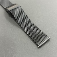 Montres intelligentes traditionnelles multifonctions personnalisées, bracelet en maille d'acier inoxydable noir mat IP, boucle déployante sablée, 20 mm, fabriquées à la main