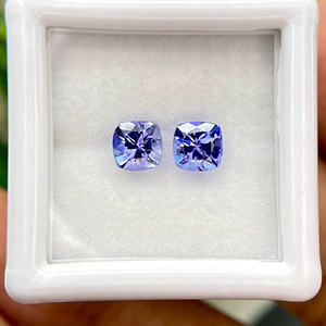 Paire de tanzanite naturelle 5MM taille coussin bleu pierre précieuse forme hexagonale Loupe pour la fabrication de bijoux en vrac en gros - Product Image 6