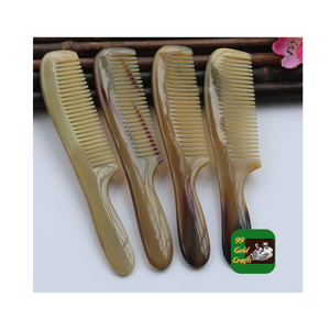 หวีนวดแบบมือถือรูปเขาควายพร้อมฟันกว้างสำหรับใช้ในบ้าน - Product Image 3