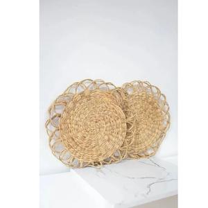 Dining Room Handmade Modern Flower <b>Coasters</b> Pad Water Hyacinth <b>Woven</b> Tablemat Set DHT HANDICRAFT VIETNAM Rattan Charger Home - Product Image 2