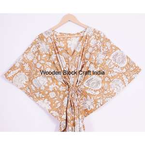 Vestido Kaftán Bohemio de Punto con Cuello en V y Encaje, 100% Algodón, para Mujer, Transpirable, Talla Maternidad, Ropa de Dormir de Verano y Regalo - Product Image 2