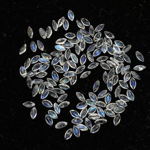 2 มม.4 มม.6 มม.สีฟ้าธรรมชาติ Rainbow มูนสโตน Marquise ตัดพลอยหลวมอัญมณีเครื่องประดับ DIY ทําแหวนจี้ต่างหูตา AAA - Product Image 1