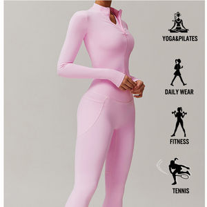 Chaquetas Deportivas Transpirables de Corte Ajustado para Gimnasio, Fitness, Yoga, Tops Cortos para Mujer, Chaquetas Deportivas con Cierre para Correr - Product Image 3