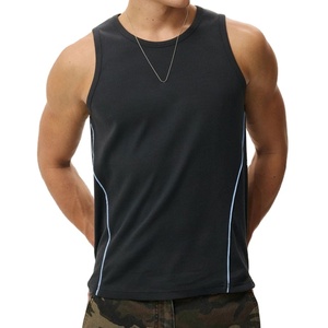 Customizable Ribbed <b>Cropped</b> Length Summer Fit Comfortable Solid Color Breathable Quick Dry 100% Polyester Tank <b>Top</b> Basketball - Product Image 4