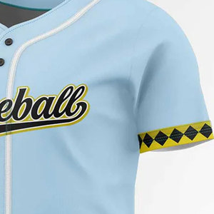 Nouveautés : Maillot de baseball à manches courtes pour homme, personnalisable par sublimation, 100 % polyester, respirant et à séchage rapide, avec boutons - Product Image 6
