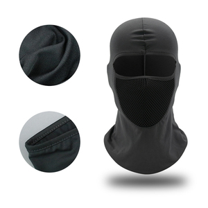 Masque de ski imprimé intégral pour moto avec cagoule en maille polyester pour homme Logo personnalisé blanc - Product Image 2