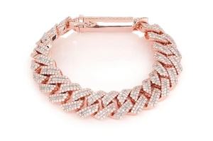 Iced Customized <b>Baguette</b> Moissanite Cuban <b>Bracelets</b> Gold Plated VVS Diamond Hip Hop Miami Style Unisex Wholesale Jewelry - Product Image 2