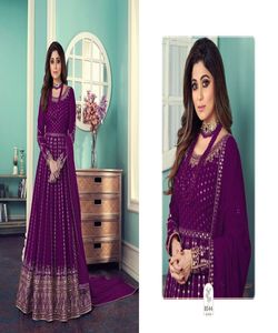 Traje de Salwar kameez para mujer, ropa india y paquistaní, Red de seda de trabajo de piedra bordada, precio bajo, venta al por mayor - Product Image 4
