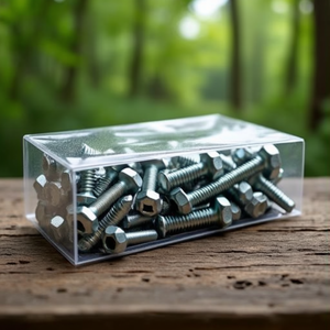 <b>Galvanized</b> Flat Head <b>Screw</b> DIN 603 M8x40 with Square End and Hex Nut-100 Pack - Product Image 3