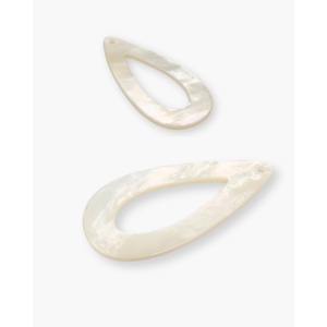 Perle en forme de goutte en nacre blanche en vrac - Product Image 1