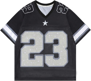 Personalizada Unisex Adulto Deportes Moda Streetwear Jersey Retro Fútbol Americano Fútbol Malla con cuello en V con tamaño OEM para los hombres Desgaste - Product Image 6